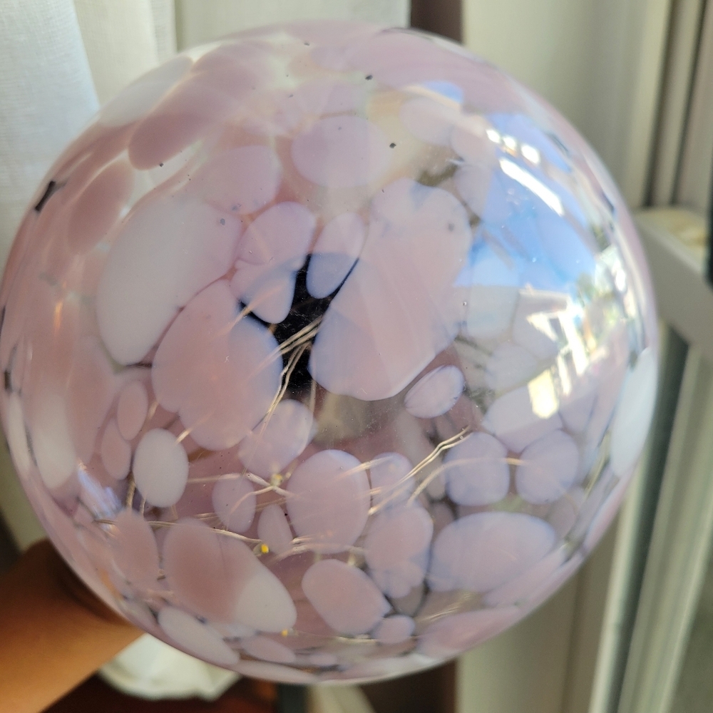 Home Decor Blush Pink & White Confetti Deco Glass Mushroom Lamp Light Up 6 - Picture 7 of 16